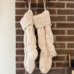 Chunky Knit Cream Stocking Pottery Barn. Discontinued.